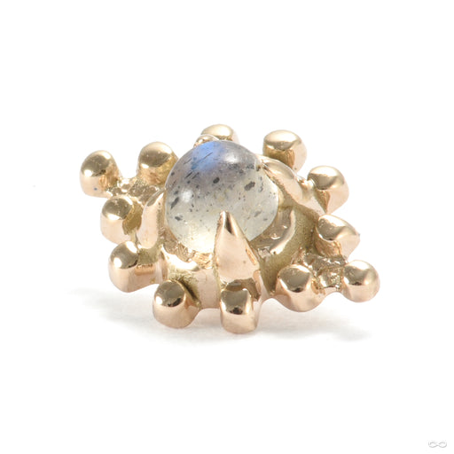 Summit Threaded End in Gold from Sacred Symbols with kiwi labradorite