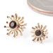 Sun Ray Press-fit End in Gold from BVLA in 14k Yellow Gold with Garnet