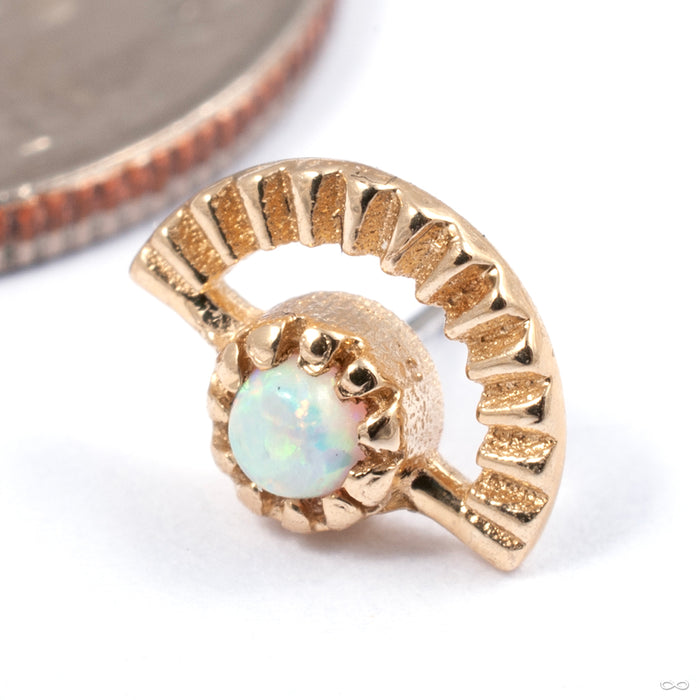 Sun Ray Press-fit End in Gold from Tawapa with white opal