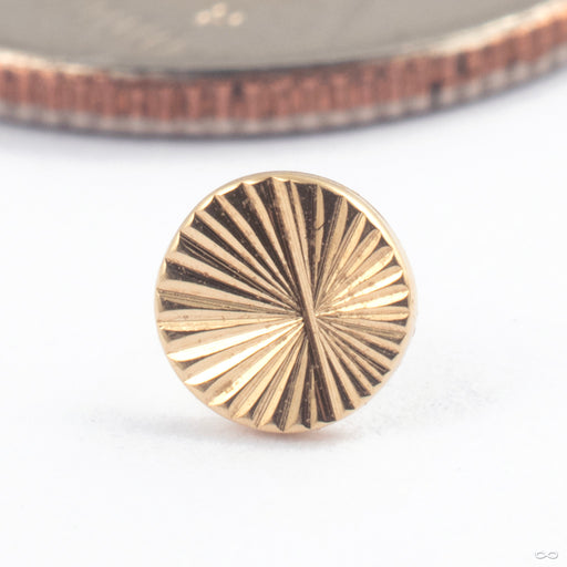 Sunray Disc Press-fit End in Gold from Quetzalli in yellow gold 4mm