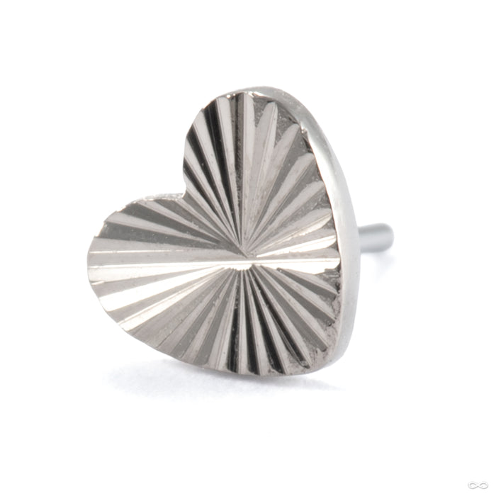 Sunray Heart Press-fit End in 14k White Gold from Quetzalli