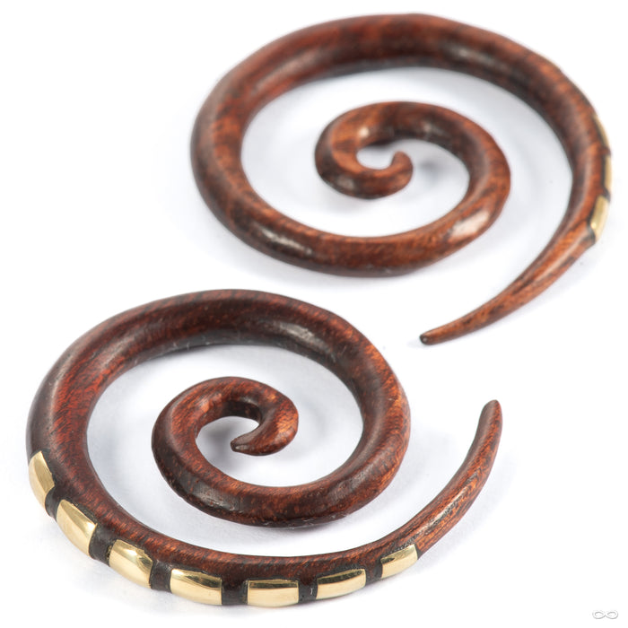 Super Spirals with Inlay in 6g Bloodwood with Brass from Tawapa