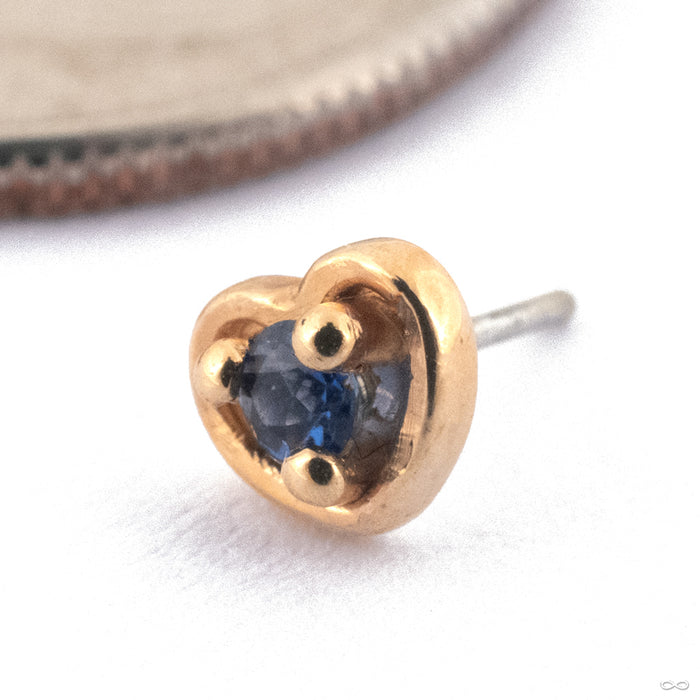 Sweetness Press-fit End in Gold from Quetzalli in 14k Yellow Gold with Blue Sapphire