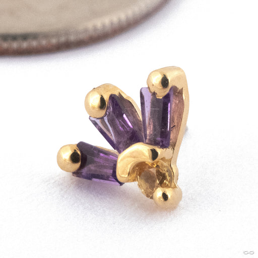 Synergy Press-fit End in Gold from Quetzalli 14k Yellow Gold Amethyst & Yellow Sapphire