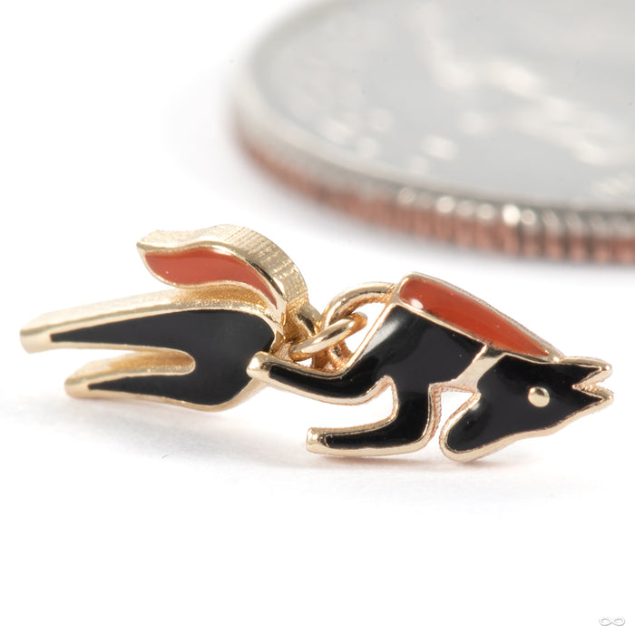 Tail Press-fit End in 14k Yellow Gold with Black and Brown Enamel from Pupil Hall