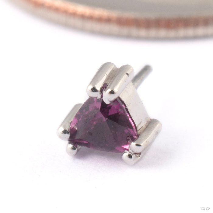 Tanti Press-fit End in Gold from BVLA in 14k White Gold with Rhodolite