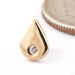 Teardrop Beacon Press-fit End in 14k Yellow Gold with Diamond from Dusk Body Jewelry