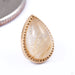 Teardrop Grizant Cabochon Press-fit End in Gold from Auris Jewellery in yellow gold with rutilated quartz