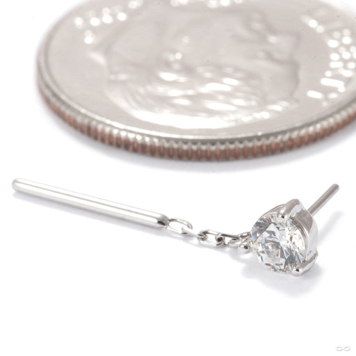 Tease Press-fit End in 14k White Gold with Clear CZ from Modern Mood