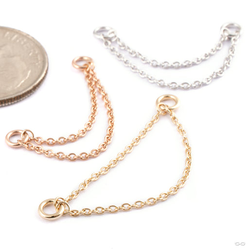 Tethered Double Chain in Gold from Tether Jewelry in assorted materials