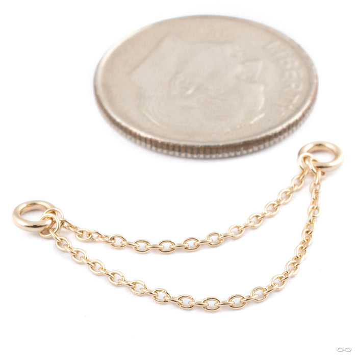 Tethered Double Chain in Gold from Tether Jewelry in 14k Yellow Gold
