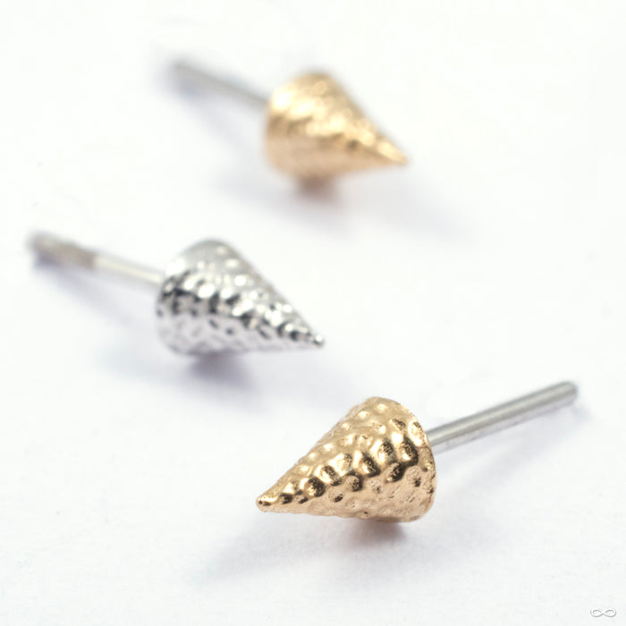 Textured Spike Press-fit End in Gold from Junipurr Jewelry in various materials