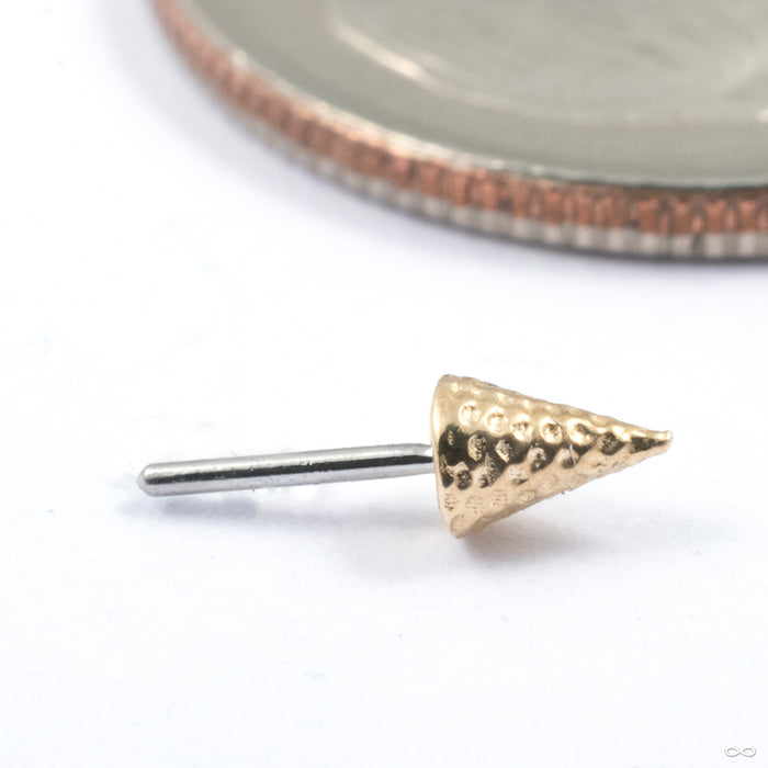 Textured Spike Press-fit End in Gold from Junipurr Jewelry in yellow gold