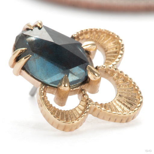 The Violet Press-fit End in 14k Yellow Gold with Madagascar Sapphire from Mettle and Silver
