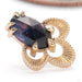 The Violet Press-fit End in 14k Yellow Gold with Winza Sapphire from Mettle and Silver