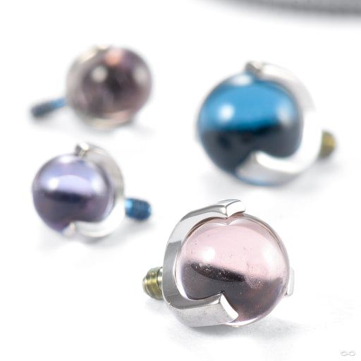 Three Prong Natural Stone Threaded End in Titanium from Anatometal in various materials