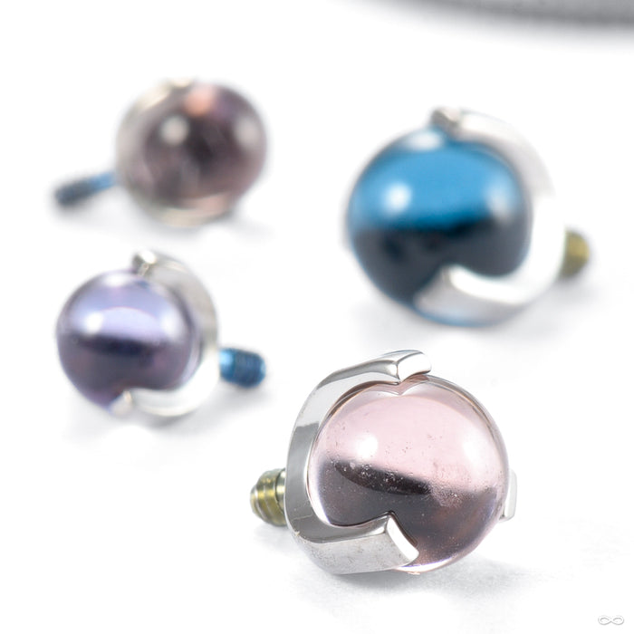 Three Prong Natural Stone Threaded End in Titanium from Anatometal in various materials