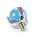 Three Prong Natural Stone Threaded End in Titanium from Anatometal in london blue topaz detail