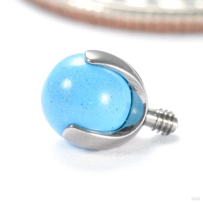 Three Prong Natural Stone Threaded End in Titanium from Industrial Strength in turquoise