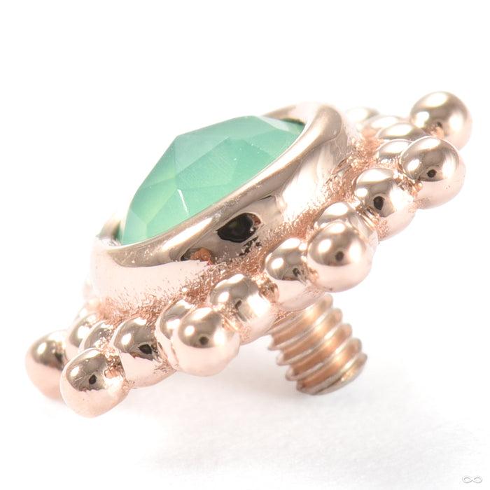 Thursday Threaded End in Gold from BVLA in rose gold with chrysoprase side