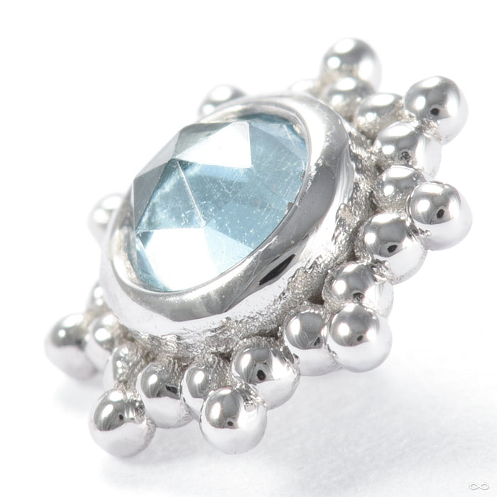 Thursday Threaded End in Gold from BVLA with white gold and swiss blue topaz side