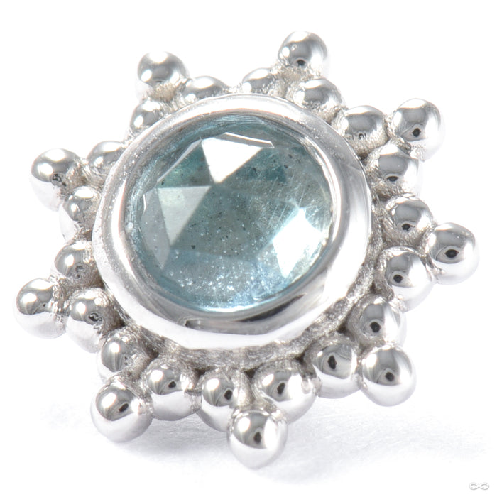 Thursday Threaded End in Gold from BVLA with white gold and swiss blue topaz