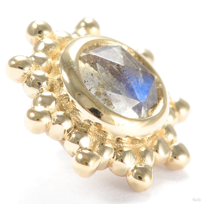 Thursday Threaded End in Gold from BVLA with yellow gold and labradorite detail