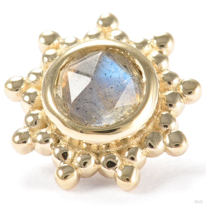 Thursday Threaded End in Gold from BVLA with yellow gold and labradorite