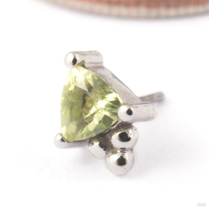 Timka Press-fit End in Gold from BVLA in 14k White Gold with Peridot