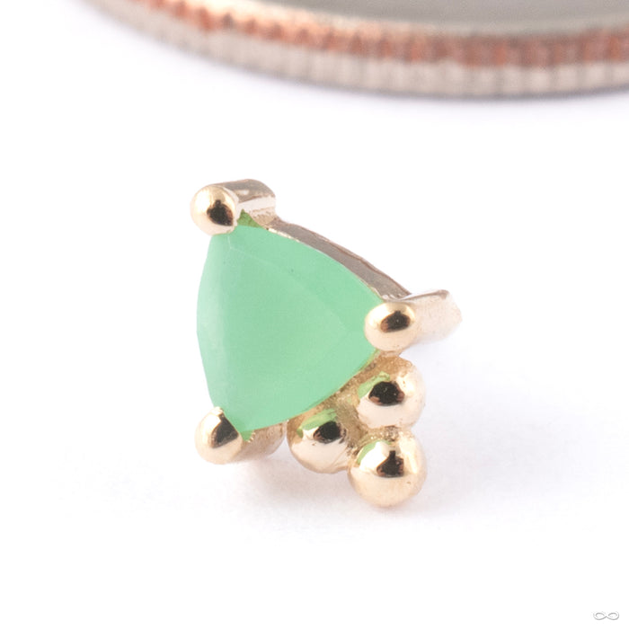 Timka Press-fit End in Gold from BVLA in 14k Yellow Gold with Chrysoprase