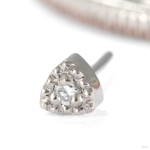 Tiny Triangle Illusion Press-fit End in Gold from Seasons Handmade in white gold with diamond