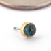 Tourmaline Round Cabochon Press-fit End in Gold from Quetzalli in 14k Yellow Gold Blue Tourmaline