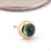 Tourmaline Round Cabochon Press-fit End in Gold from Quetzalli in 14k Yellow Gold Green Tourmaline