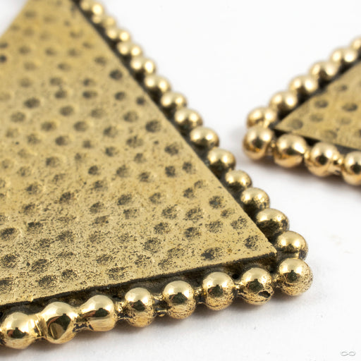 Triforce Earrings from Oracle in yellow brass