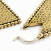 Triforce Earrings from Oracle in yellow brass open view