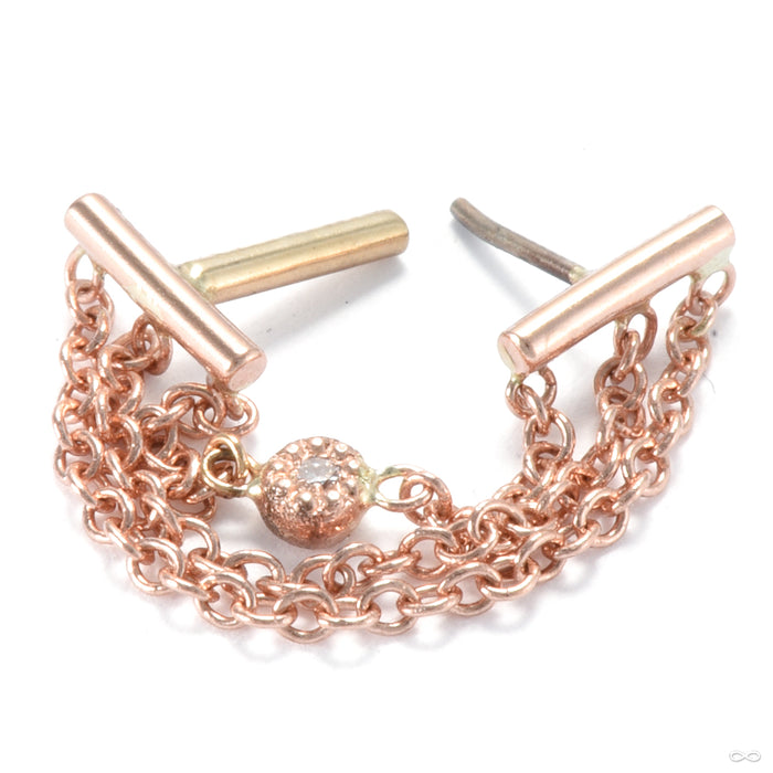 Triple Chain Press-fit Ring in Gold from Origins Handmade in rose gold with diamond