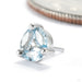 Triple Threat Press-fit End in Gold from Ember Body Jewelry with blue topaz & clear CZ