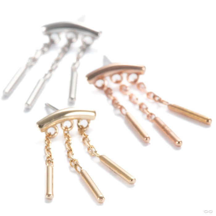 Triple Wind Chime Press-fit End in Gold from Modern Mood group