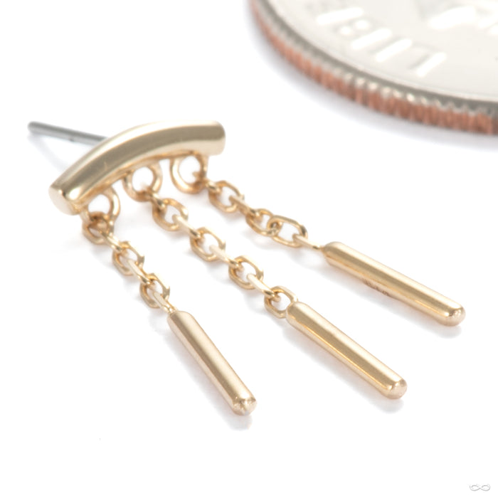 Triple Wind Chime Press-fit End in 14k Yellow Gold from Modern Mood