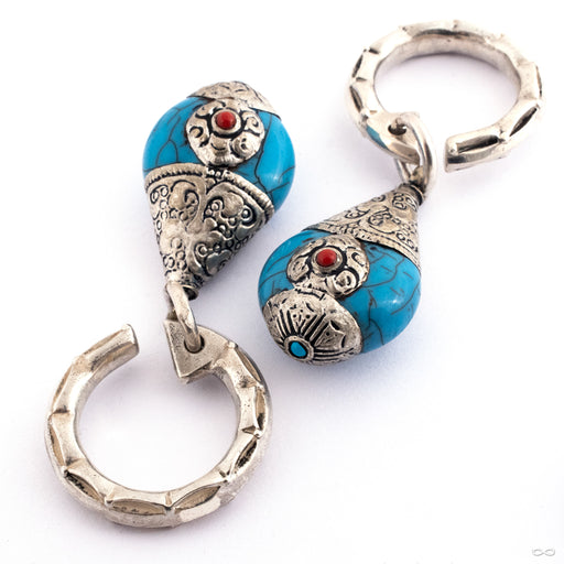 Turquoise Droplet Weights in Silver from Morton Manley 0g