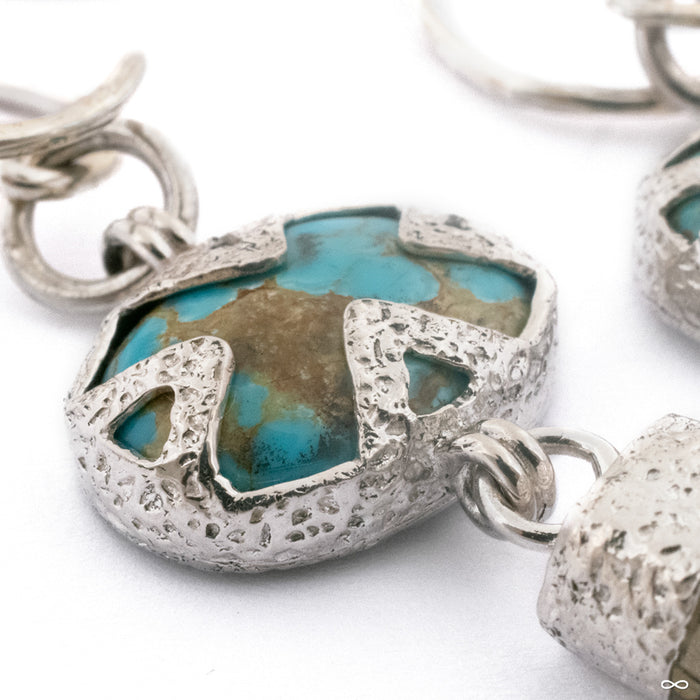 Turquoise and Quartz Dangles in Silver from Diablo Organics detail photo