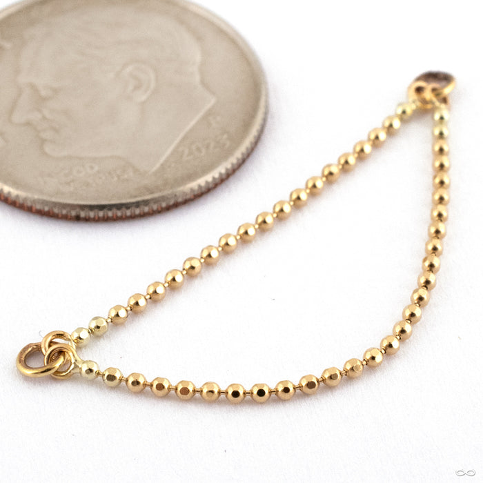 Twin Faceted Chain in Gold from Ember Body Jewelry in 18g 25mm 14k Yellow Gold