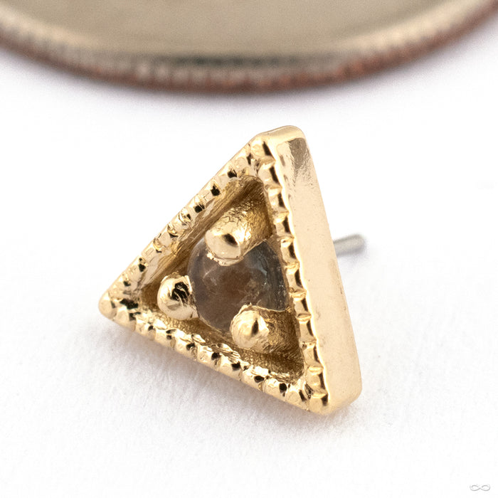 Vault Press-fit End in 14k Yellow Gold with Moonstone from Seasons Handmade