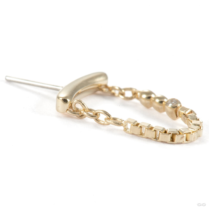 Vertical Hidden Hodgepodge Press-fit End in 14k Yellow Gold with Diamond from Pupil Hall