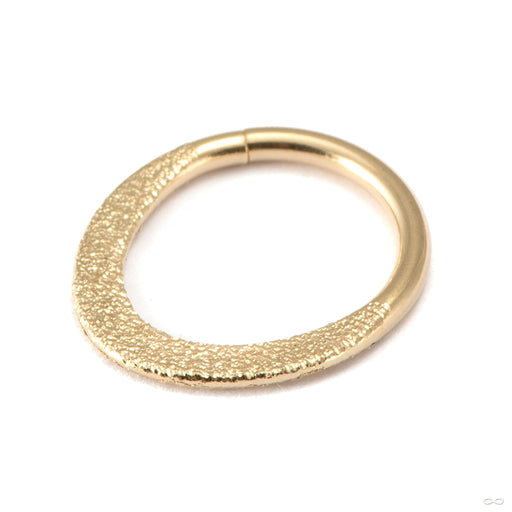 Smashed Seam Ring in Gold from Vira Jewelry in yellow gold stippled