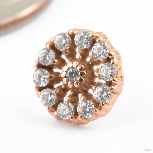 Vitality Press-fit End in Gold from Maya Jewelry in Rose Gold with Clear CZ