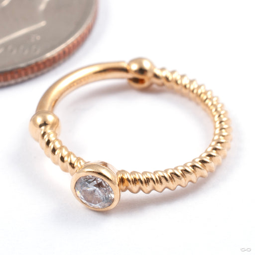 Vyunok Clicker in Gold from Auris Jewellery in yellow gold with cz
