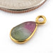 Watermelon Tourmaline Charm in 18k Yellow Gold in Teardrop Style  from Oracle