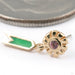 Winningest Press-fit End in Gold from Pupil Hall in 14k yellow gold with light pink sapphire and green enamel