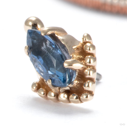 Zenith Press-fit End in 14k Yellow Gold with Blue Sapphire from Sacred Symbols